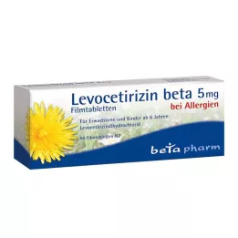 Levocetirizin beta 5 mg filmdrasjerte tabletter, 50 stk