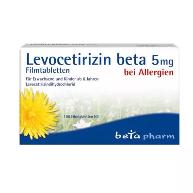LEVOCETIRIZIN beta 5 mg filmdrasjerte tabletter, 100 stk LEVOCETIRIZIN beta 5 mg filmdrasjerte tabletter, 100 stk