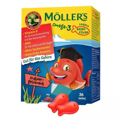 MÖLLERS Omega-3 Jelly Fish Strawberry tyggetabletter, 36 stk MÖLLERS Omega-3 Jelly Fish Strawberry tyggetabletter, 36 stk