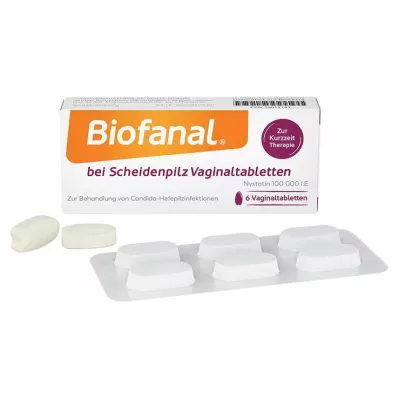 BIOFANAL for vaginal mykose 100 000 IE vaginaltablett, 6 stk BIOFANAL for vaginal mykose 100 000 IE vaginaltablett, 6 stk