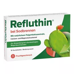 Refluthin for halsbrann tyggbare frukttabletter, 16 stk