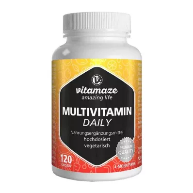 MULTIVITAMIN DAILY uten jod vegetariske kapsler, 120 stk MULTIVITAMIN DAILY uten jod vegetariske kapsler, 120 stk