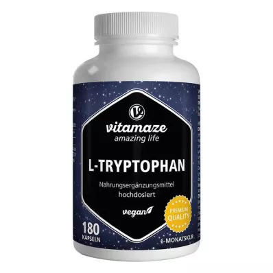 L-TRYPTOPHAN 500 mg veganske høydosekapsler, 180 stk L-TRYPTOPHAN 500 mg veganske høydosekapsler, 180 stk