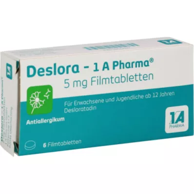 DESLORA-1A Pharma 5 mg filmdrasjerte tabletter, 6 stk