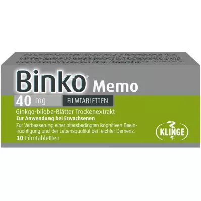 BINKO Memo 40 mg filmdrasjerte tabletter, 30 stk