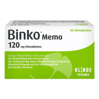 Binko Memo 120 mg filmdrasjerte tabletter, 30 stk Binko Memo 120 mg filmdrasjerte tabletter, 30 stk