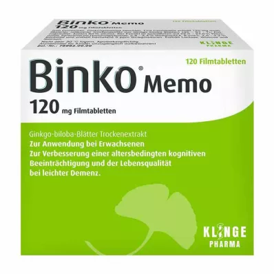 Binko Memo 120 mg filmdrasjerte tabletter, 120 stk Binko Memo 120 mg filmdrasjerte tabletter, 120 stk