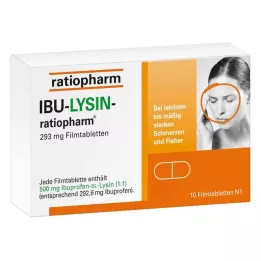 IBU-LYSIN-ratiopharm 293 mg filmdrasjerte tabletter, 10 stk