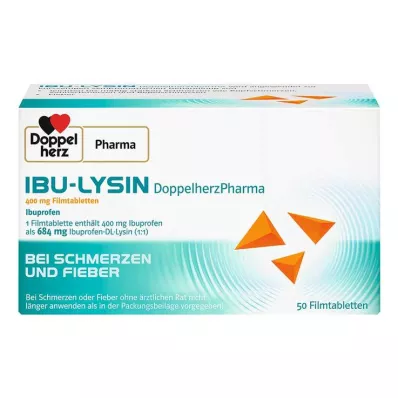 IBU-LYSIN DoppelherzPharma 400 mg filmdrasjerte tabletter, 50 stk IBU-LYSIN DoppelherzPharma 400 mg filmdrasjerte tabletter, 50 stk