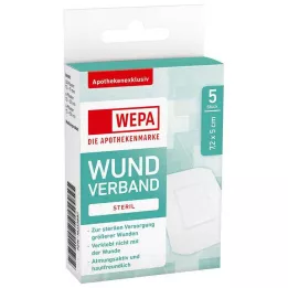 WEPA Sårbandasje 7,2x5 cm steril, 5 stk