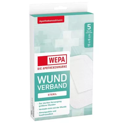 WEPA Sårbandasje 8x15 cm steril, 5 stk