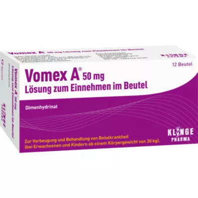 VOMEX En 50 mg oral oppløsning i pose, 12 stk