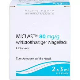 MICLAST 80 mg/g aktiv ingrediens neglelakk, 2X3 ml