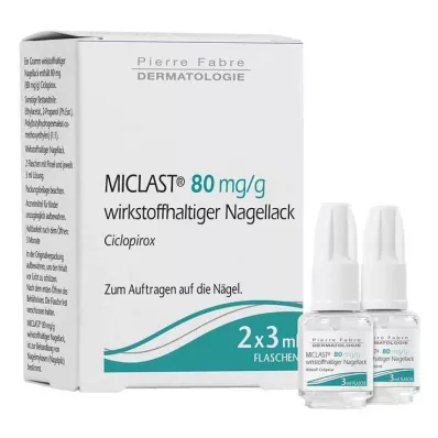 Miclast 80 mg/g aktiv neglelakk, 2X3 ml