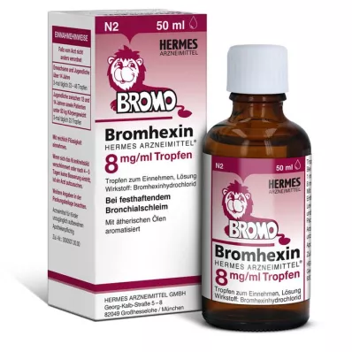 BROMHEXIN Hermes Arzneimittel 8 mg/ml dråper, 50 ml