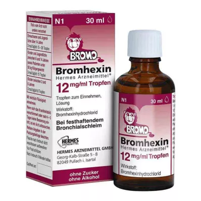Bromhexine HERMES Medicines® 12 mg/ml dråper, 30 ml Bromhexine HERMES Medicines® 12 mg/ml dråper, 30 ml