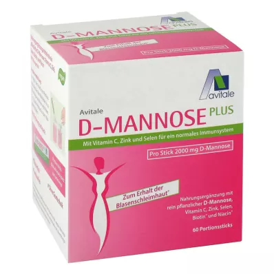 D-MANNOSE PLUS 2000 mg Sticks med vitaminer og mineraler, 60X2,47 g