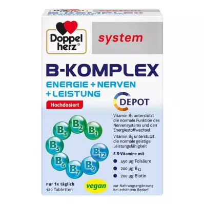 DOPPELHERZ B-kompleks systemtabletter, 120 stk DOPPELHERZ B-kompleks systemtabletter, 120 stk
