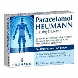 PARACETAMOL HEUMANN 500 mg Tab. mot smerter og feber, 20 stk