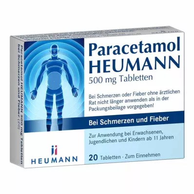 PARACETAMOL HEUMANN 500 mg Tab. mot smerter og feber, 20 stk