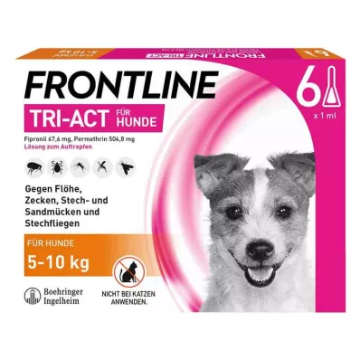 FRONTLINE Tri-Act Drop-on-løsning for hunder 5-10 kg, 6 stk FRONTLINE Tri-Act Drop-on-løsning for hunder 5-10 kg, 6 stk