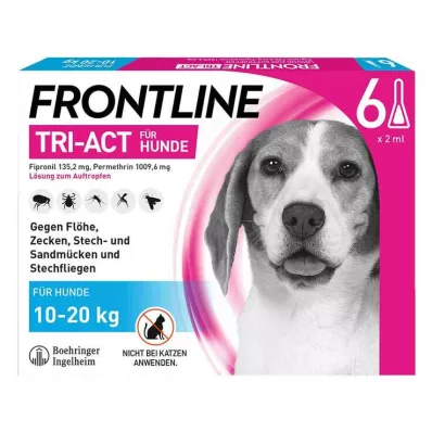FRONTLINE Tri-Act drop-on-løsning for hunder 10-20 kg, 6 stk