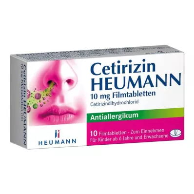 Cetirizin HEUMANN 10 mg filmdrasjerte tabletter, 10 stk Cetirizin HEUMANN 10 mg filmdrasjerte tabletter, 10 stk