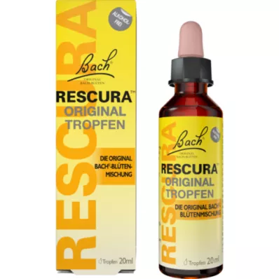 BACHBLÜTEN Original Rescura-dråper uten alkohol, 20 ml