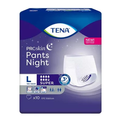 TENA Bukser natt super L engangsbukser for inkontinens, 10 stk