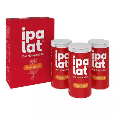 Ipalat halspastiller, mild honning uten mentol, sukkerfri, 120 stk