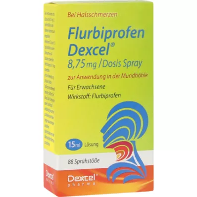 FLURBIPROFEN Dexcel 8,75 mg/dos.spray munnhule, 15 ml