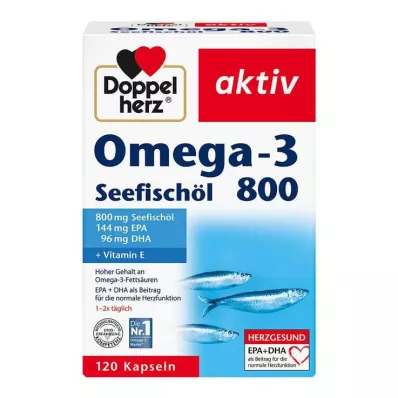Doppelherz Omega-3 sjøfiskolje 800 aktive kapsler, 120 stykker