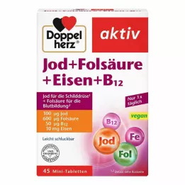 DOPPELHERZ Jod+folsyre+jern+B12 tabletter, 45 stk