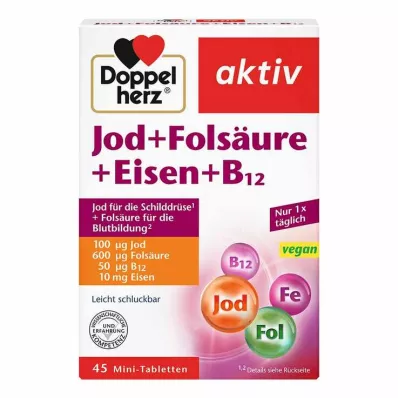 Doppelherz Jod + folsyre + jern + B12 tabletter, 45 stk Doppelherz Jod + folsyre + jern + B12 tabletter, 45 stk