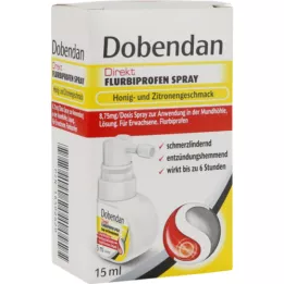 DOBENDAN Direkte Flurbiprofen Spray Honning &amp; Sitron, 15 ml