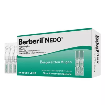 Berberil N EDO øyedråper for akutt røde, irriterte øyne, 30X0,5 ml Berberil N EDO øyedråper for akutt røde, irriterte øyne, 30X0,5 ml