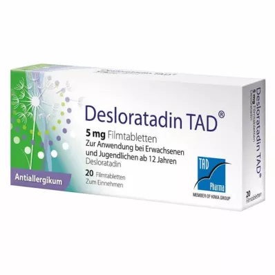 DESLORATADIN TAD 5 mg filmdrasjerte tabletter, 20 stk