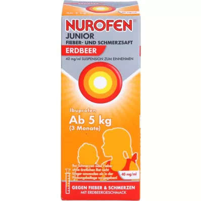 NUROFEN Junior feber- og smertesaft jordbær 40 mg/ml, 100 ml
