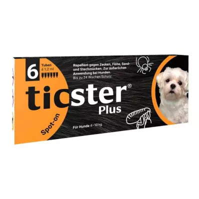 TICSTER Plus Spot-on-løsning for hund 4-10 kg, 6X1,2 ml