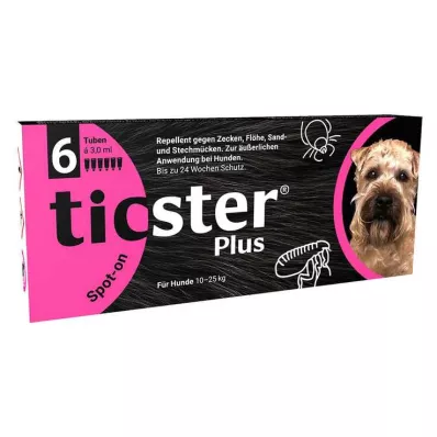 TICSTER Plus Spot-on løsning for hund 10-25 kg, 6X3 ml