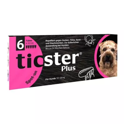 TICSTER Plus Spot-on løsning for hund 10-25 kg, 6X3 ml TICSTER Plus Spot-on løsning for hund 10-25 kg, 6X3 ml