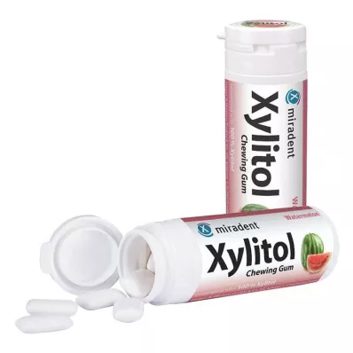 MIRADENT Xylitol tannpleie tyggegummi vannmelon, 30 stk