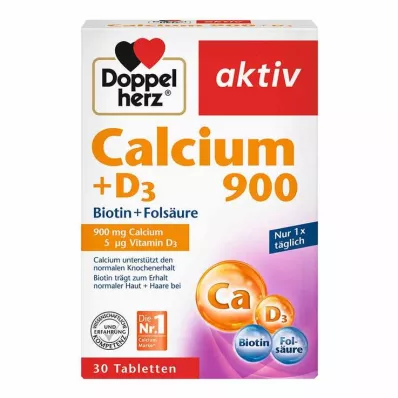 DOPPELHERZ Kalsium 900+D3 tabletter, 30 stk DOPPELHERZ Kalsium 900+D3 tabletter, 30 stk