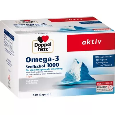 DOPPELHERZ Omega-3 fiskeolje fra havet 1000 kapsler, 240 kapsler