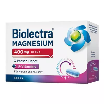 BIOLECTRA Magnesium 400 mg ultra 3-fase depot, 30 stk BIOLECTRA Magnesium 400 mg ultra 3-fase depot, 30 stk
