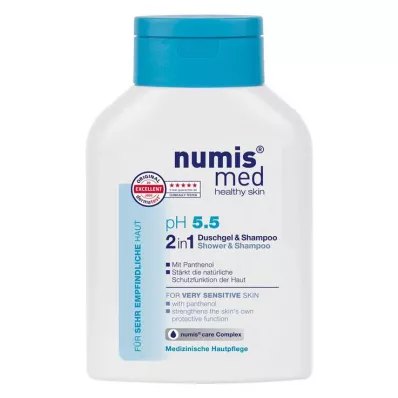 NUMIS med pH 5,5 2-i-1 dusjgel & Sjampo, 200 ml NUMIS med pH 5,5 2-i-1 dusjgel & Sjampo, 200 ml