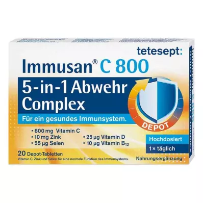 Tetesept Immusan C 800 5in1 Defense Complex Tabletter, 20 stk Tetesept Immusan C 800 5in1 Defense Complex Tabletter, 20 stk