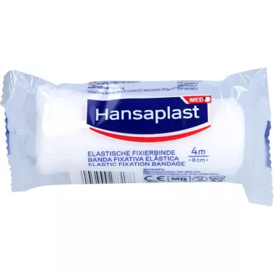 HANSAPLAST elastisk festebånd, kreppet 8 cm x 4 m, 1 stk