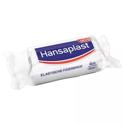 HANSAPLAST elastisk festebånd, kreppet 8 cm x 4 m, 1 stk HANSAPLAST elastisk festebånd, kreppet 8 cm x 4 m, 1 stk