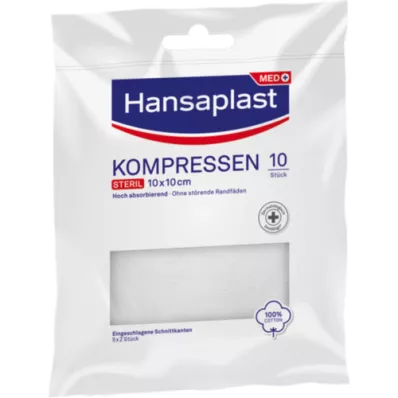 HANSAPLAST Kompresser sterile 10x10 cm, 5X2 stk